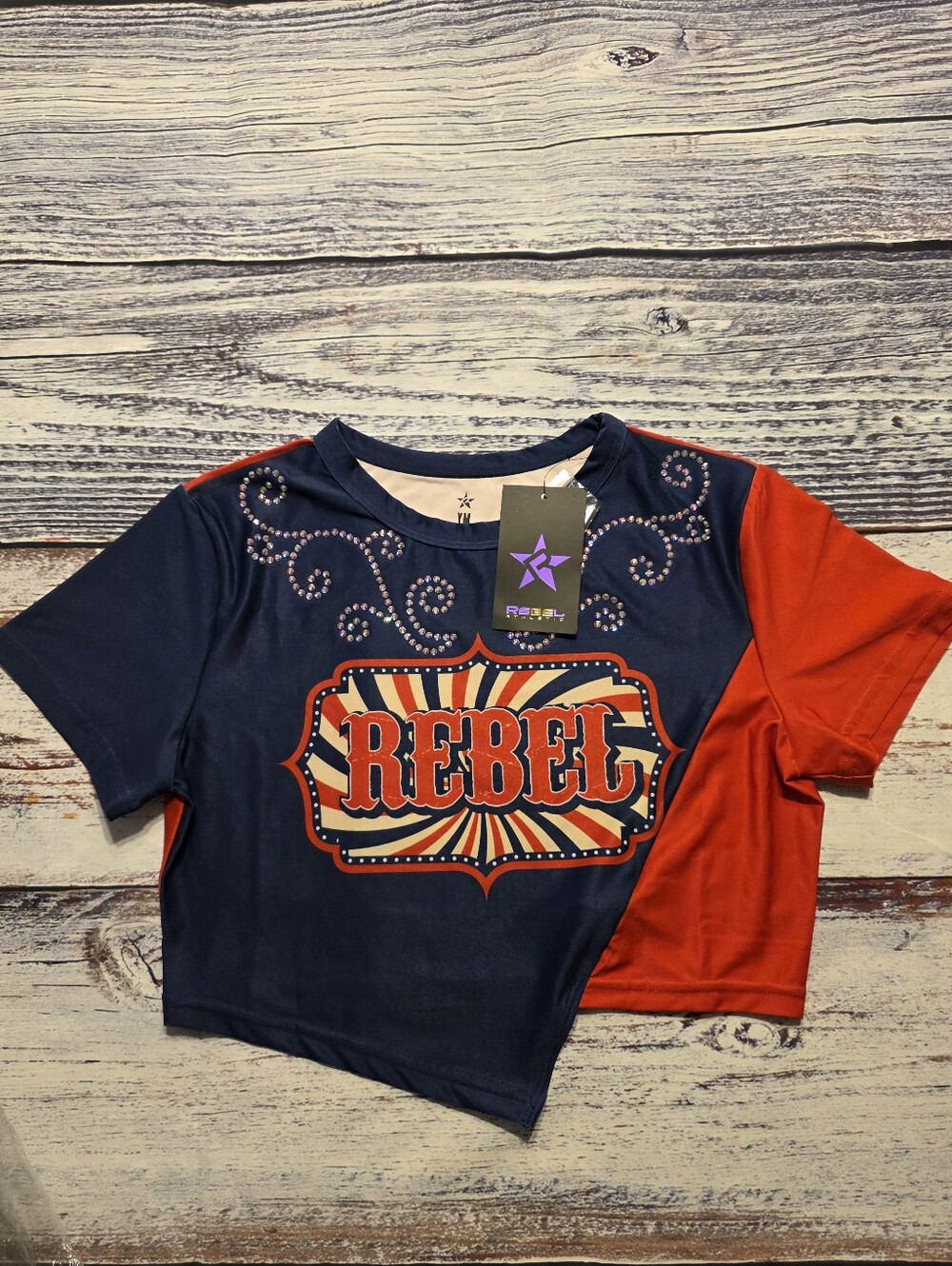 Rebel Athletic YOUTH Cropped Tee In Carnival Print/Theme
